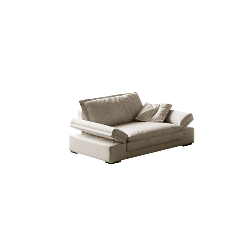 Scandinavian Cream Cushion Back Stain-Resistant Faux Leather Sofa