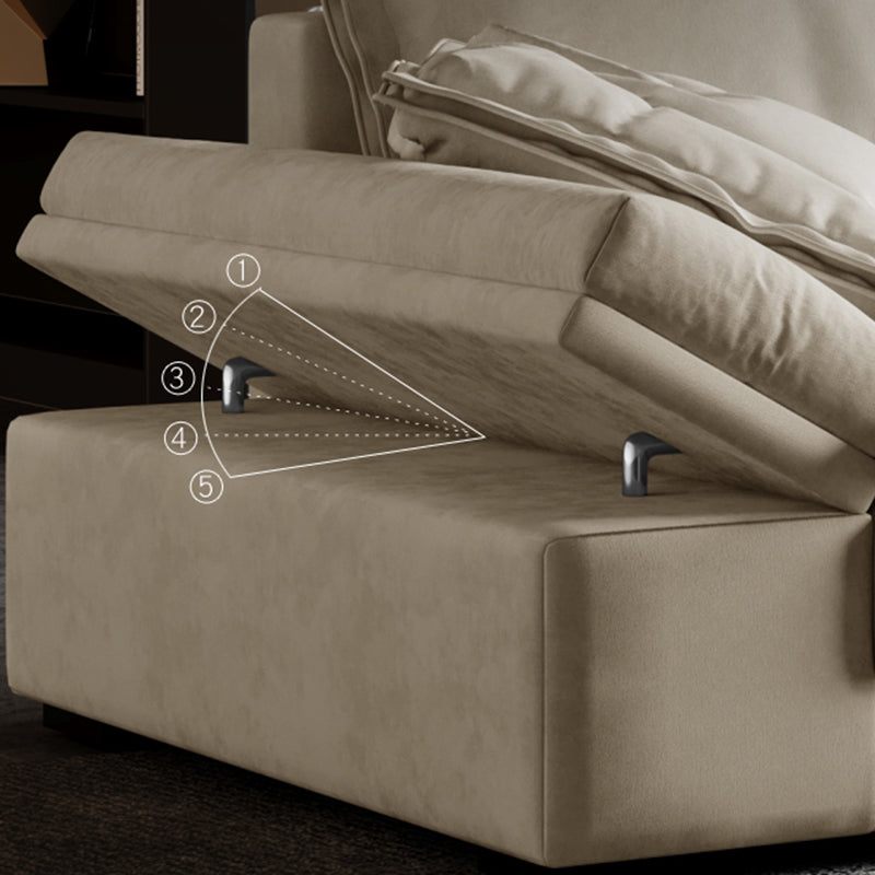 Scandinavian Cream Cushion Back Stain-Resistant Faux Leather Sofa