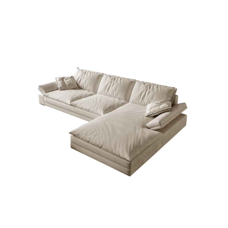 Scandinavian Cream Cushion Back Stain-Resistant Faux Leather Sofa