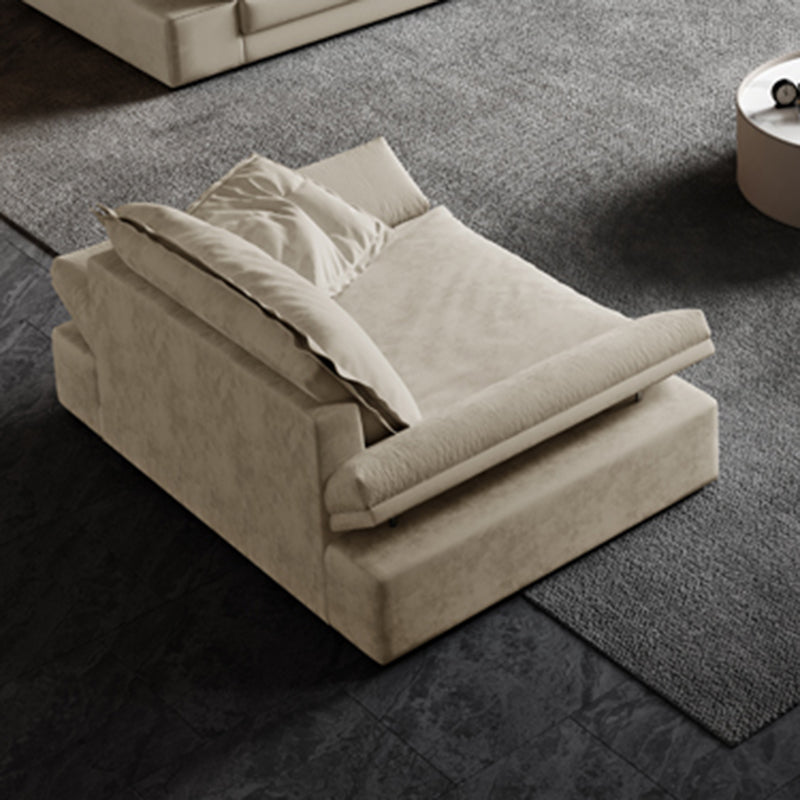 Scandinavian Cream Cushion Back Stain-Resistant Faux Leather Sofa