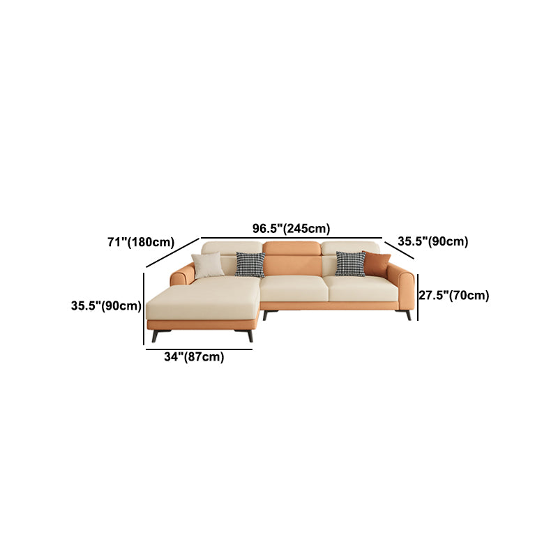 Contemporary Stain-Resistant Cream White Square Arm Faux Leather Sofa