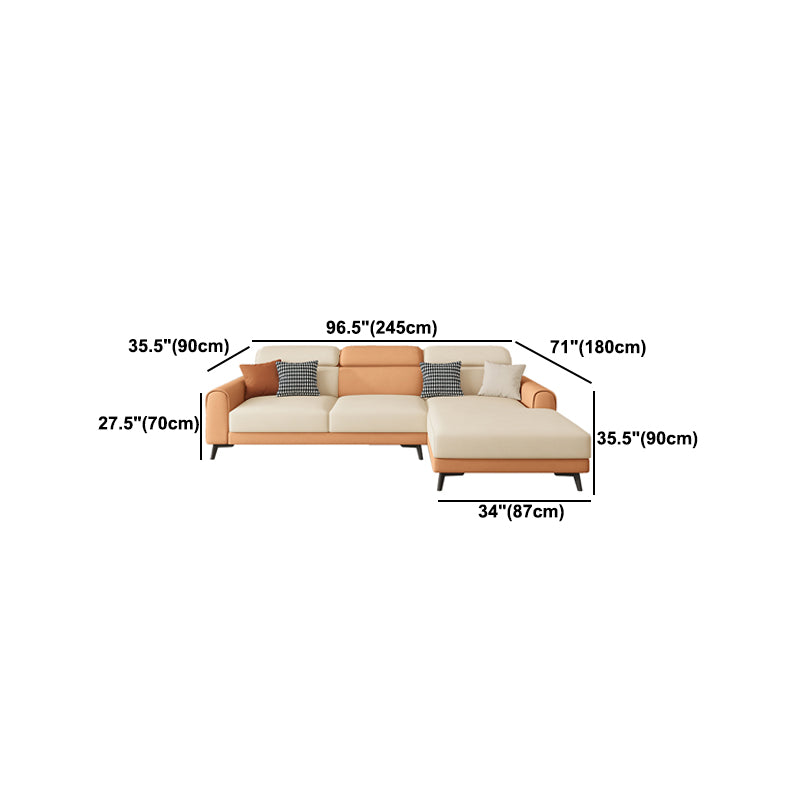 Contemporary Stain-Resistant Cream White Square Arm Faux Leather Sofa