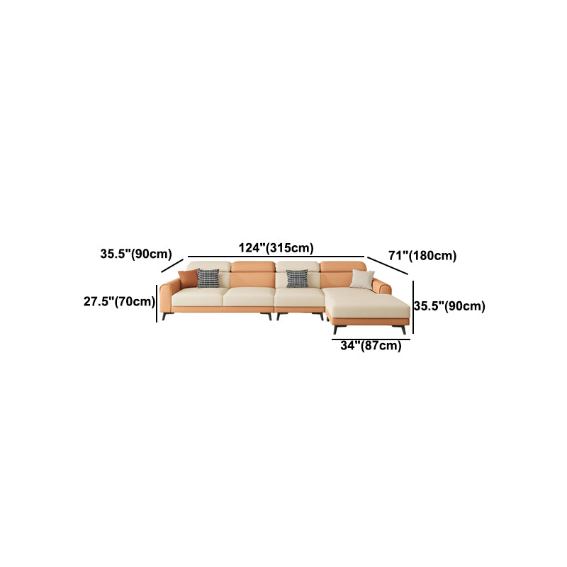Contemporary Stain-Resistant Cream White Square Arm Faux Leather Sofa