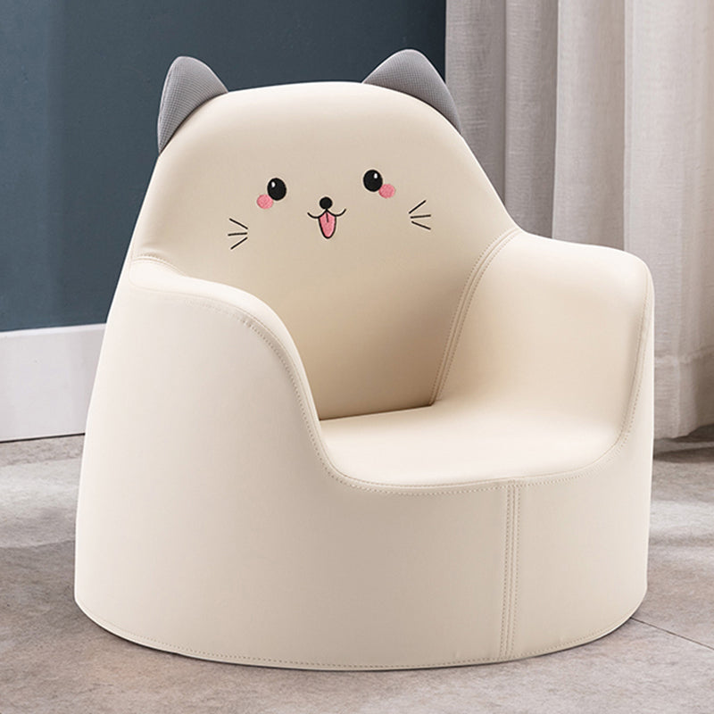 PU Arms Included Barrel Accent Chair with Fixed Back, Flared Arms for Living Room