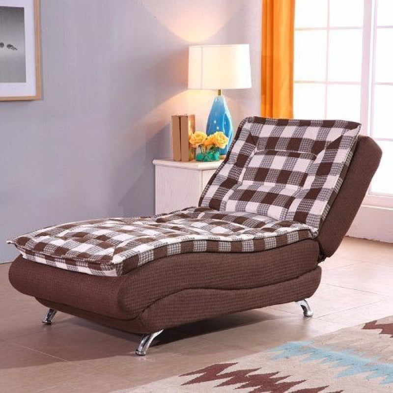 Basic Four Leg Armless Chair with Adjustable Sewn Pillow Back