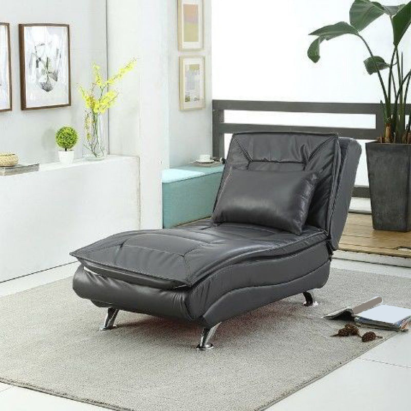 Basic Four Leg Armless Chair with Adjustable Sewn Pillow Back