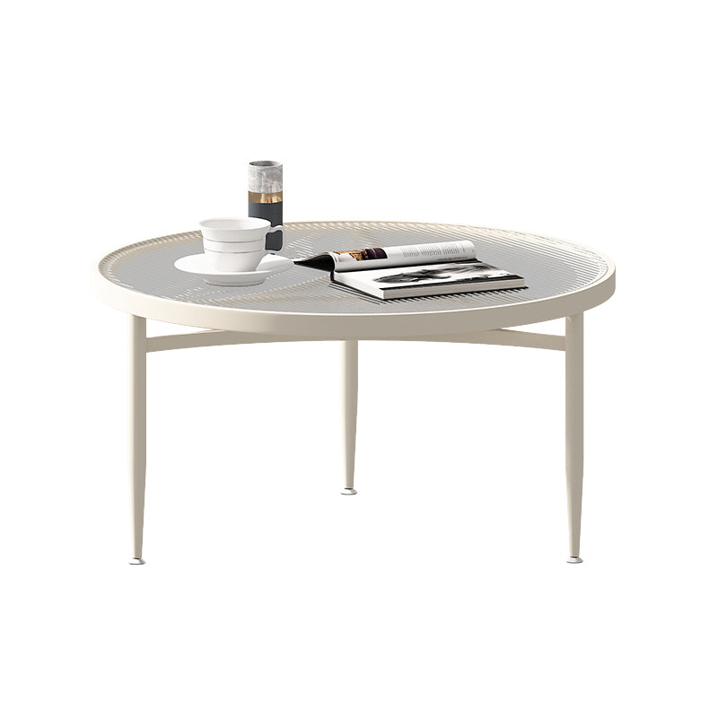 Contemporary Glass 3 Legs Coffee Table with Round Top Bunching Tables