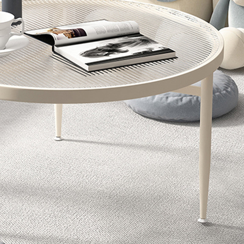 Contemporary Glass 3 Legs Coffee Table with Round Top Bunching Tables