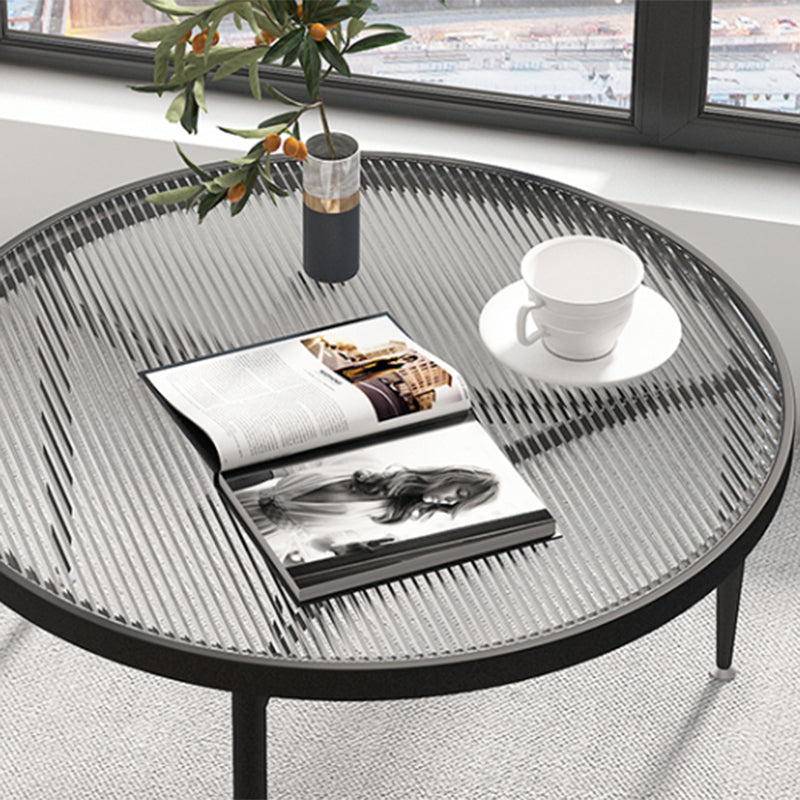 Contemporary Glass 3 Legs Coffee Table with Round Top Bunching Tables