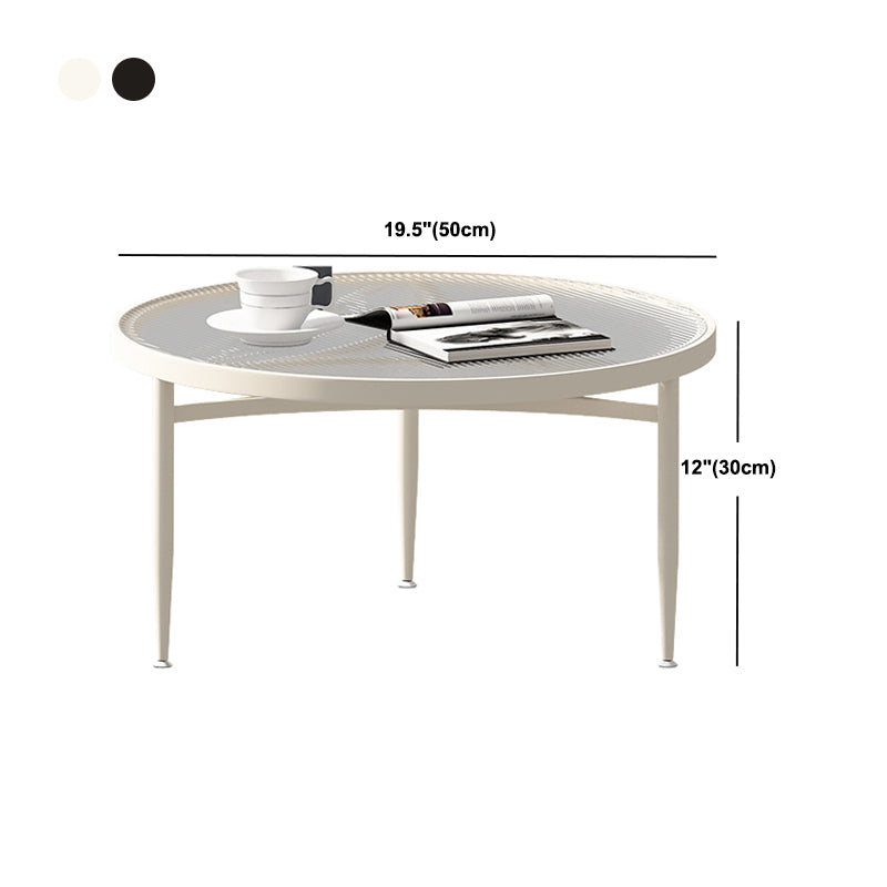 Contemporary Glass 3 Legs Coffee Table with Round Top Bunching Tables