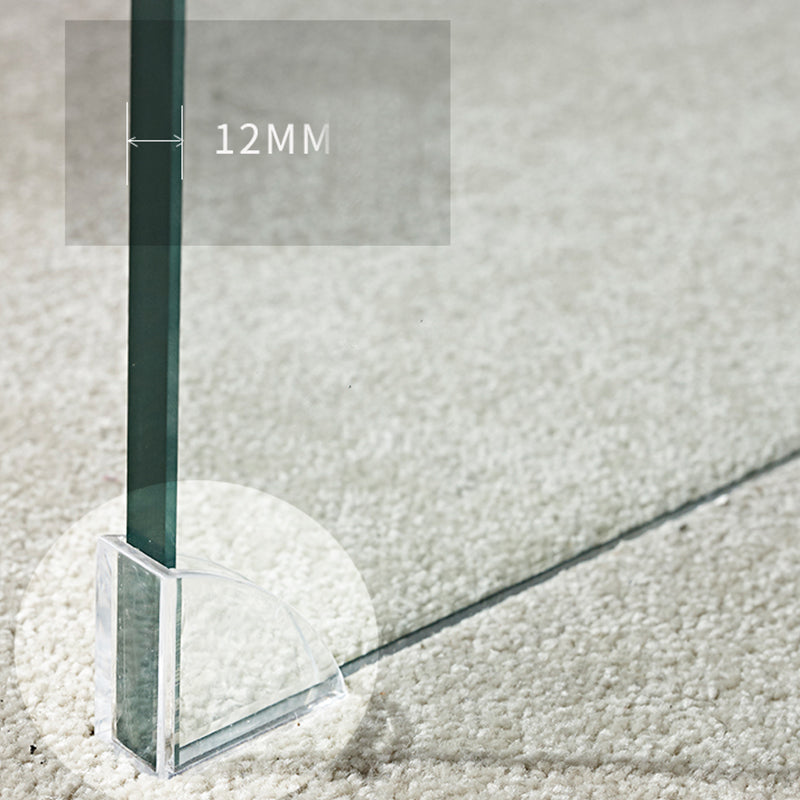 Contemporary Glass Sled Coffee Table Rectangle Cocktail Table