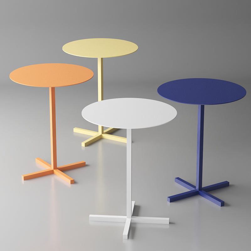 23.6"/27.5"Tall Metal Pedestal Solid Color Round Table Top Coffee Table