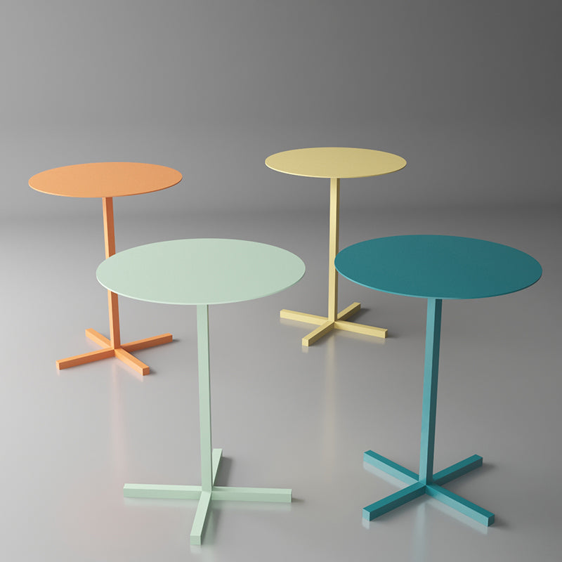 23.6"/27.5"Tall Metal Pedestal Solid Color Round Table Top Coffee Table