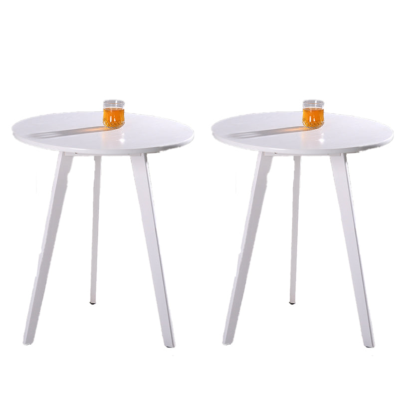 Round Wood Scandinavian Side Table 3 Legs End Table -23.6-In H