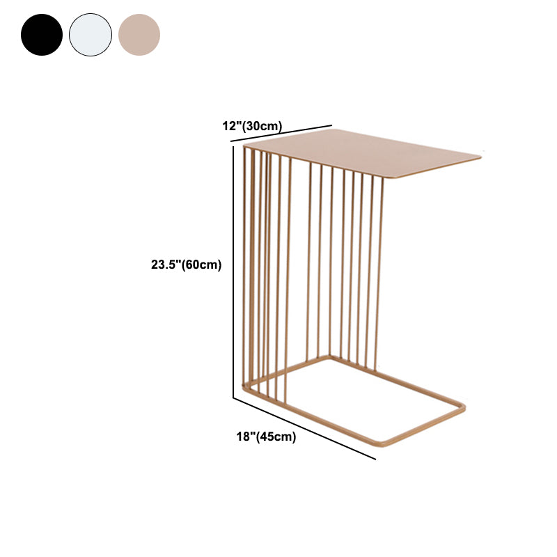 Mid-Century 17.7-inch Rectangular Top End Side Table Metal C Side Table