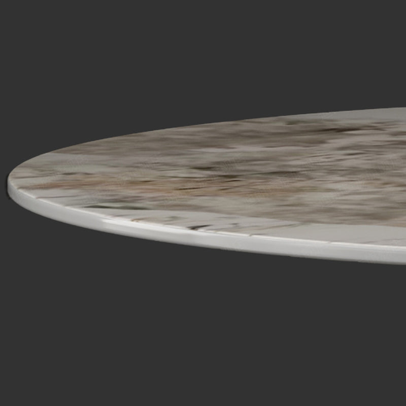 Contemporary Round Stone End Table Steel Abstract Side Table