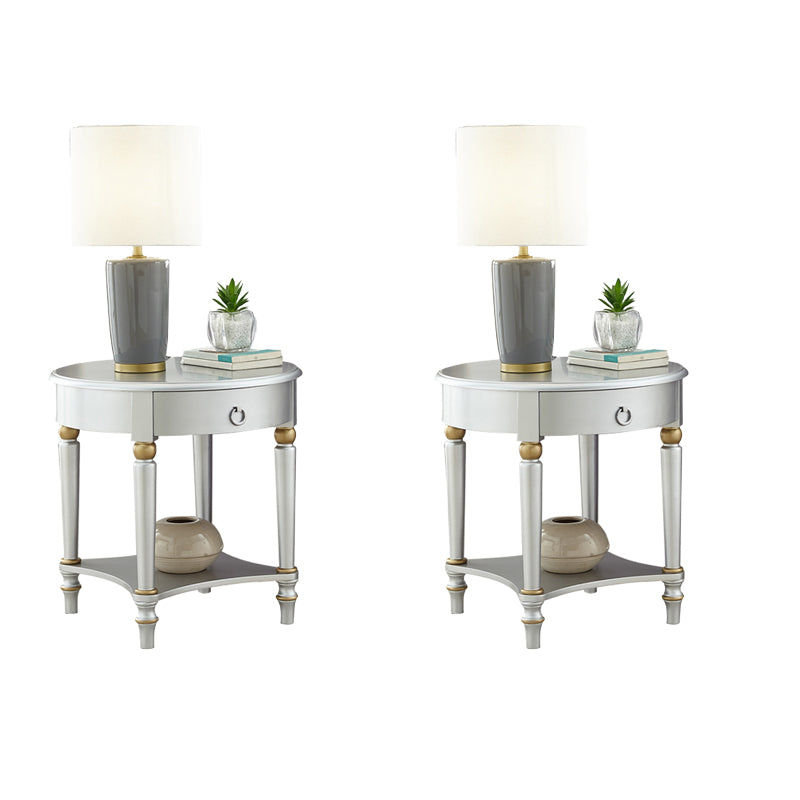 Traditional 24.4" Tall 3 Legs End Table Round End Table with Storage