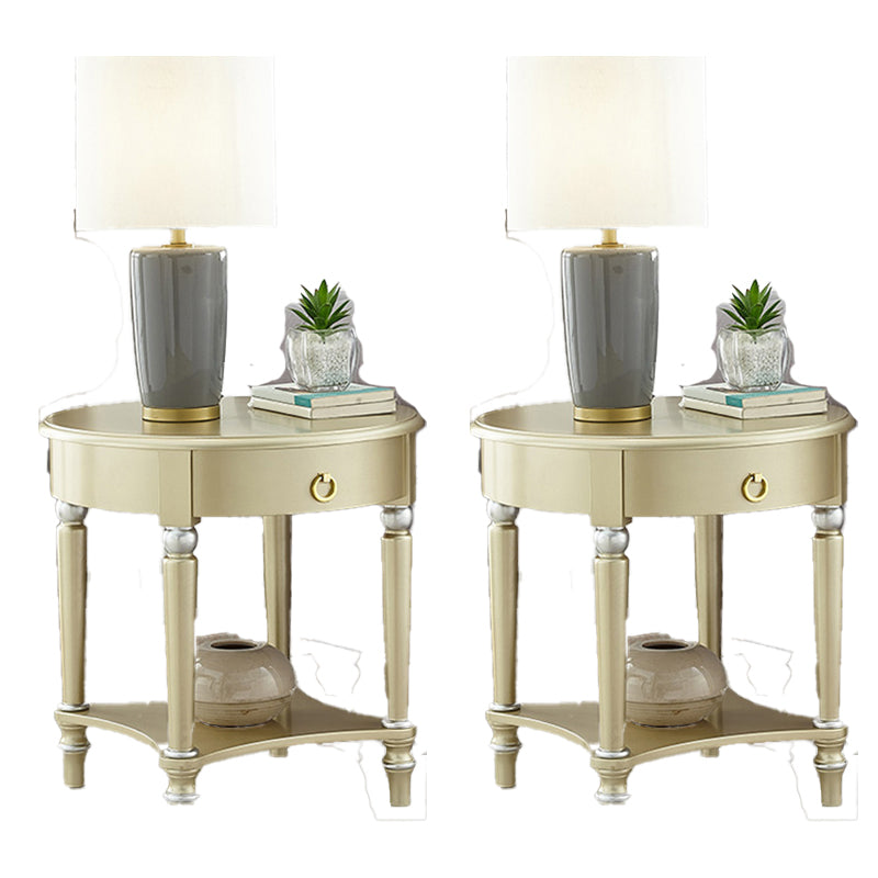 Traditional 24.4" Tall 3 Legs End Table Round End Table with Storage