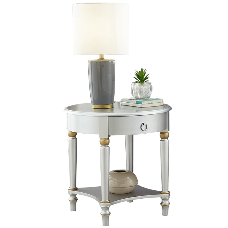 Traditional 24.4" Tall 3 Legs End Table Round End Table with Storage