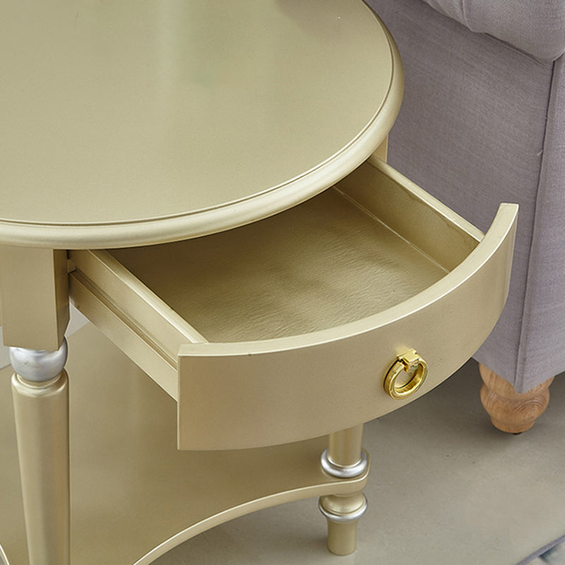 Traditional 24.4" Tall 3 Legs End Table Round End Table with Storage
