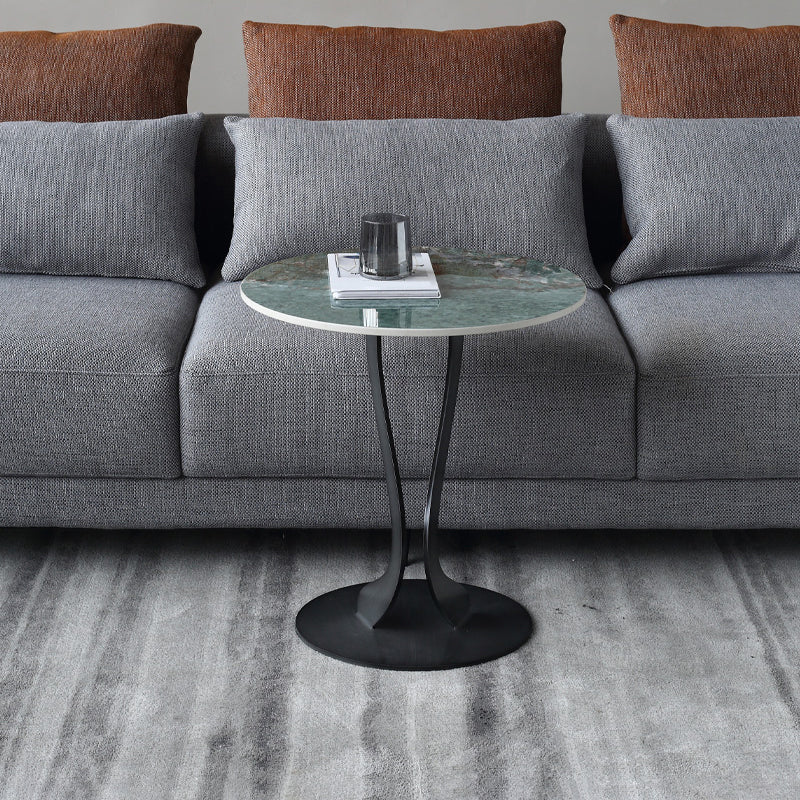 Abstract Stone Side Table Modern Simple Dia 19.69-In End Table
