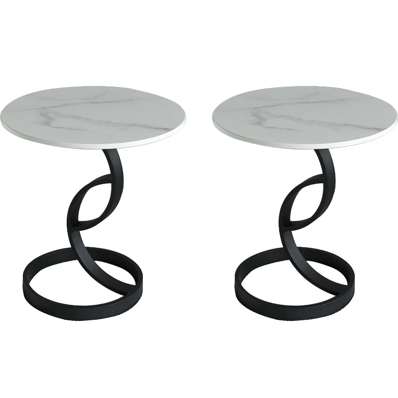 Stone Square Accent Side Table 20.87-In Tall Abstract Side End Table