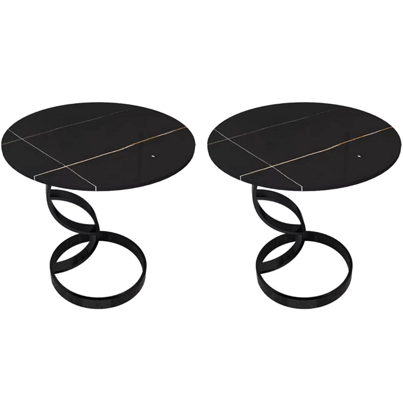 Stone Square Accent Side Table 20.87-In Tall Abstract Side End Table