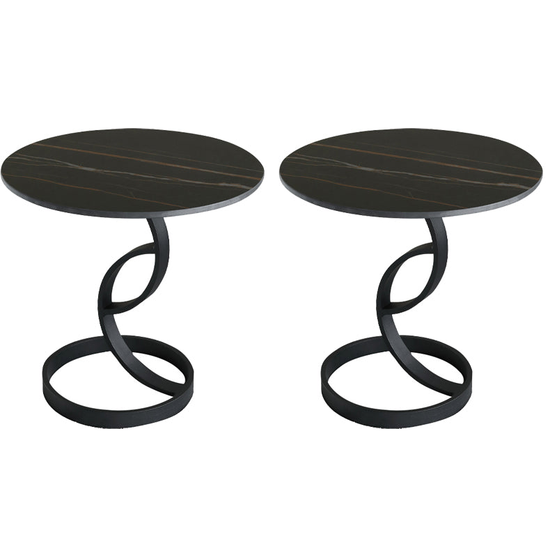 Stone Square Accent Side Table 20.87-In Tall Abstract Side End Table