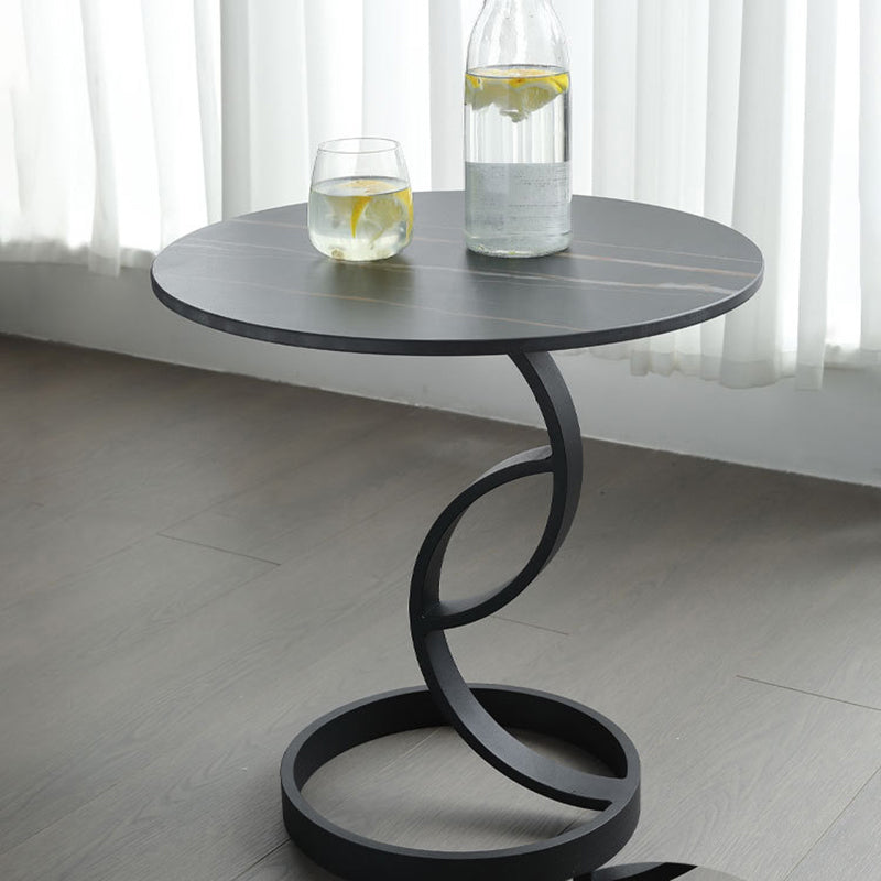 Stone Square Accent Side Table 20.87-In Tall Abstract Side End Table