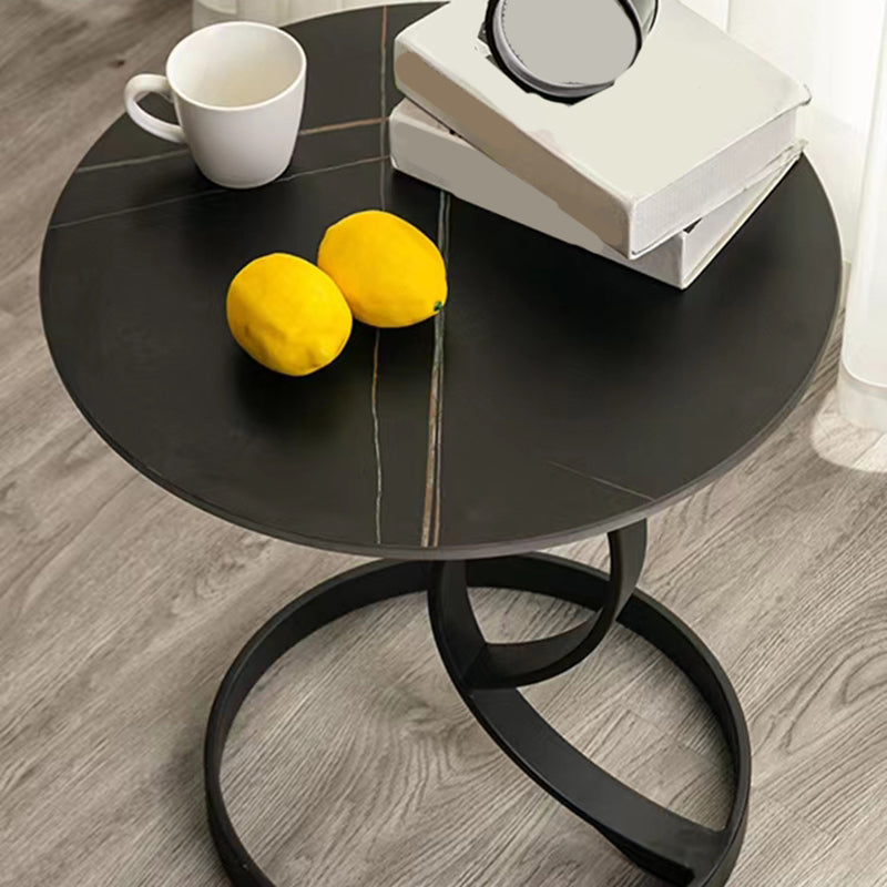 Stone Square Accent Side Table 20.87-In Tall Abstract Side End Table