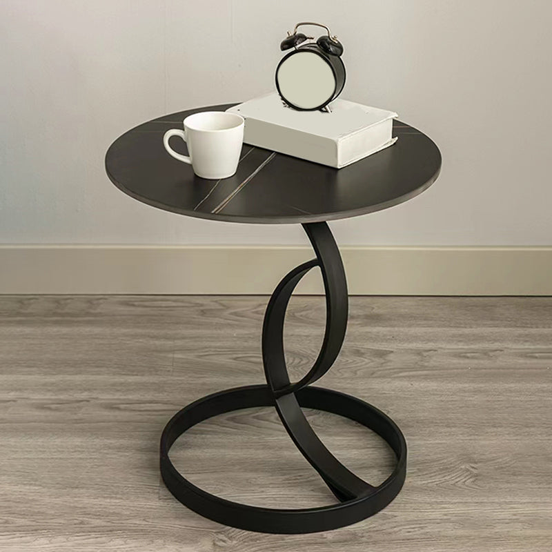 Stone Square Accent Side Table 20.87-In Tall Abstract Side End Table