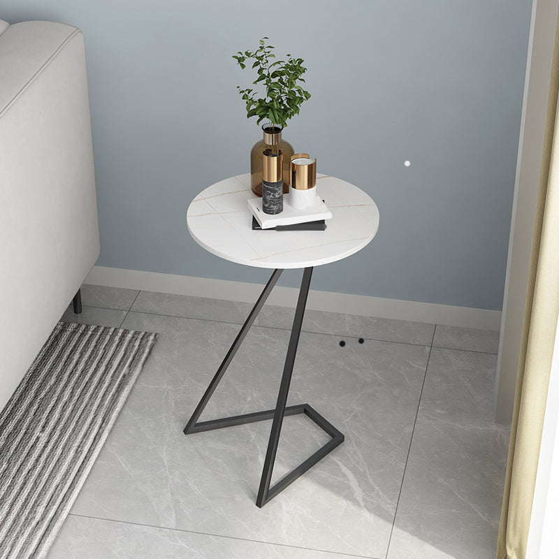 Contemporary Frame End Table Round Side End Table for Living Room