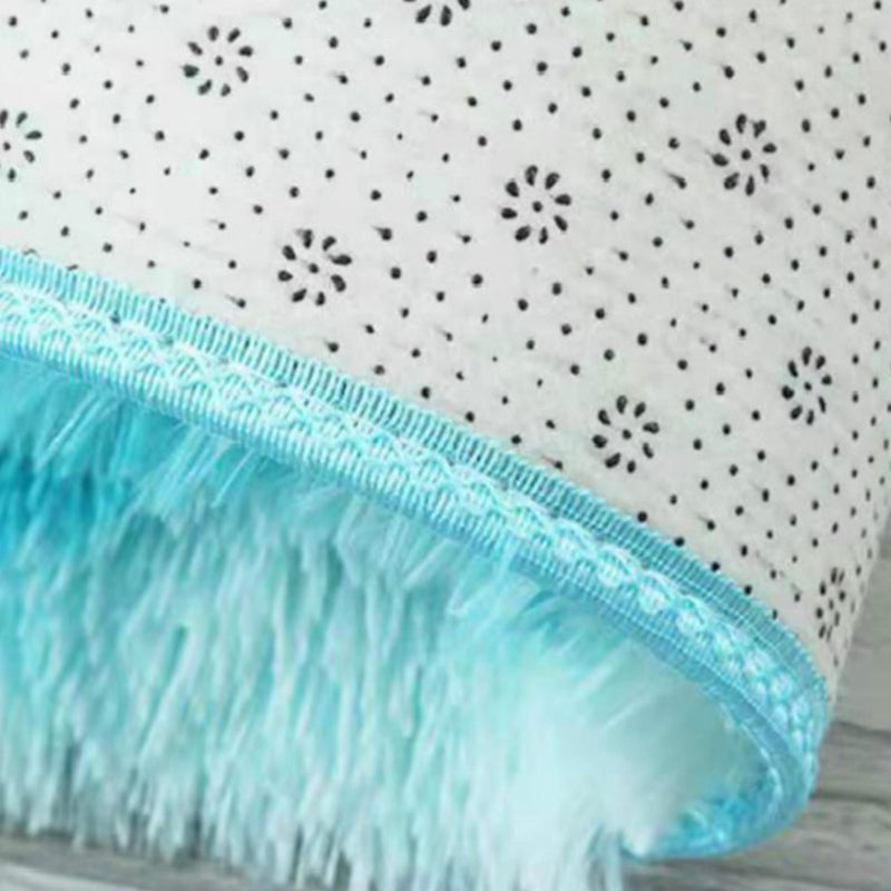 Simplicity Area Carpet Funky Tie Dye Carpet Polyester Shag Rug with Non-Slip Backing