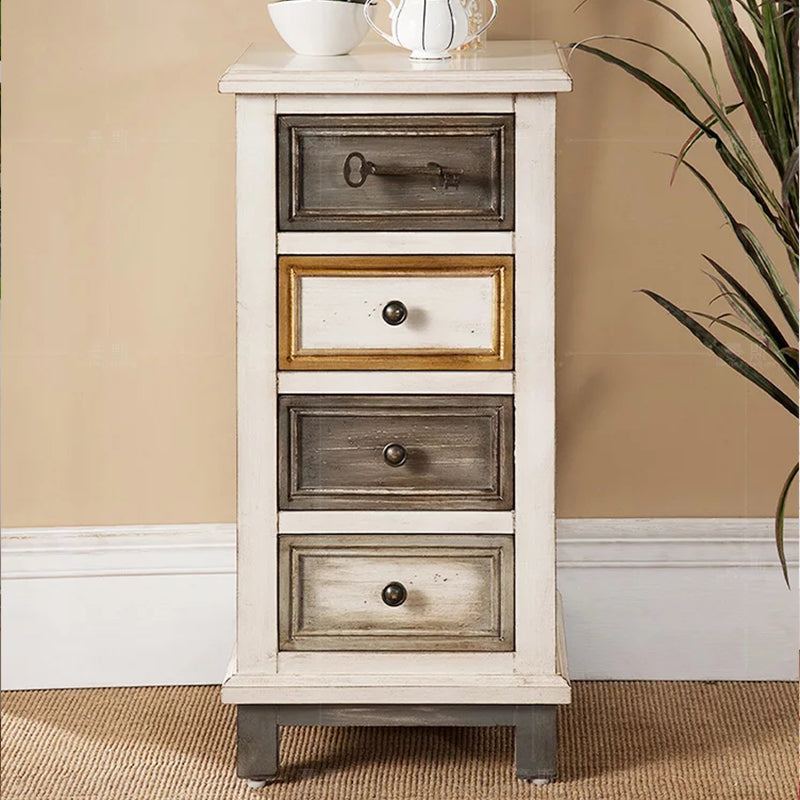 Solid Wood Lingerie Chest Traditional Style Vertical Storage Chest for Bedroom