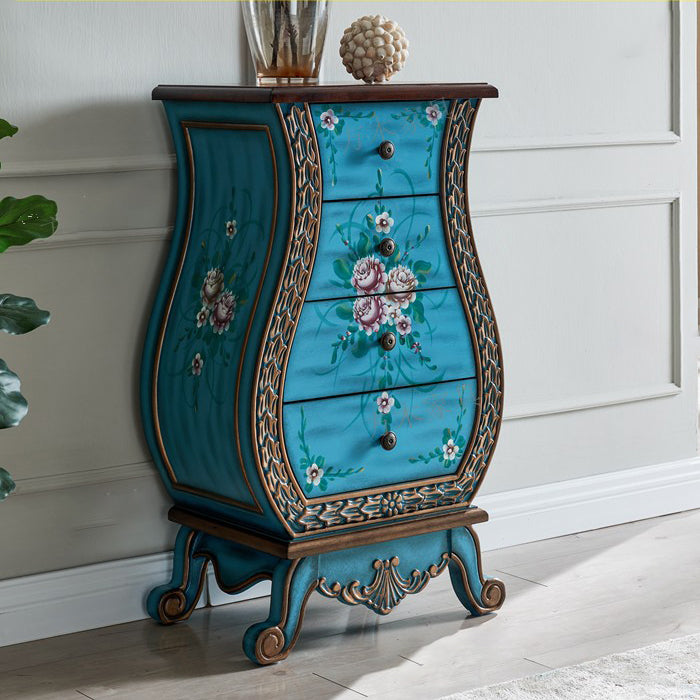 Vase Shape Wooden Lingerie Chest Traditional Style Bedroom Vertical Storage Chest