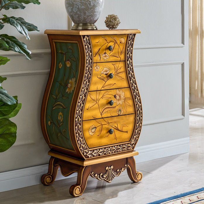 Vase Shape Wooden Lingerie Chest Traditional Style Bedroom Vertical Storage Chest