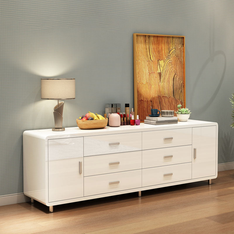 Bedroom Wooden Storage Chest Dresser Horizontal Storage Chest Dresser in White and Grey