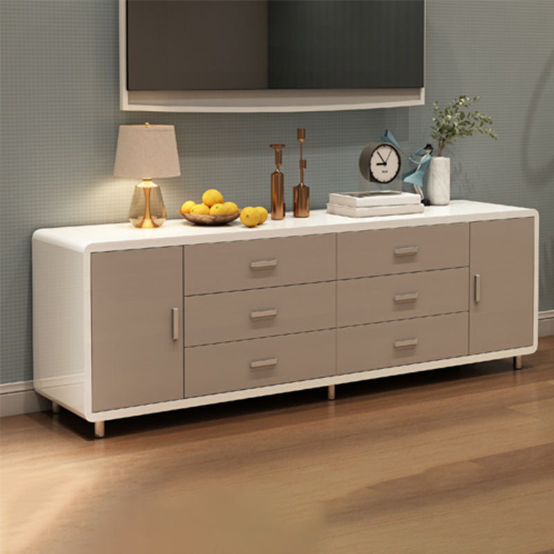 Bedroom Wooden Storage Chest Dresser Horizontal Storage Chest Dresser in White and Grey