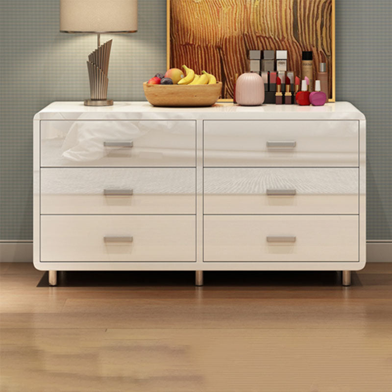 Bedroom Wooden Storage Chest Dresser Horizontal Storage Chest Dresser in White and Grey