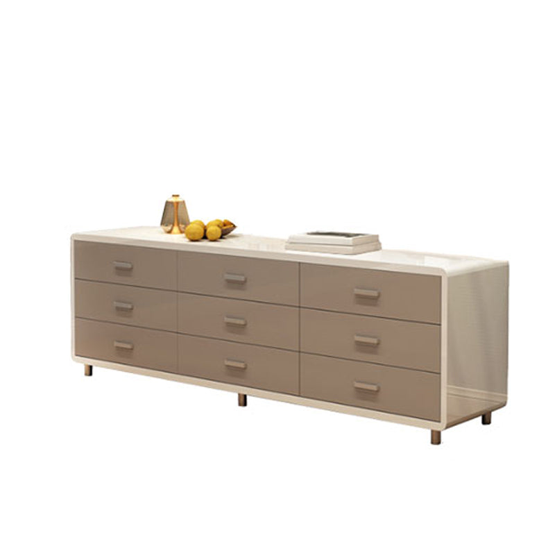 Bedroom Wooden Storage Chest Dresser Horizontal Storage Chest Dresser in White and Grey