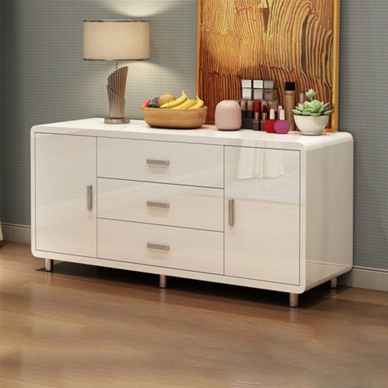 Bedroom Wooden Storage Chest Dresser Horizontal Storage Chest Dresser in White and Grey