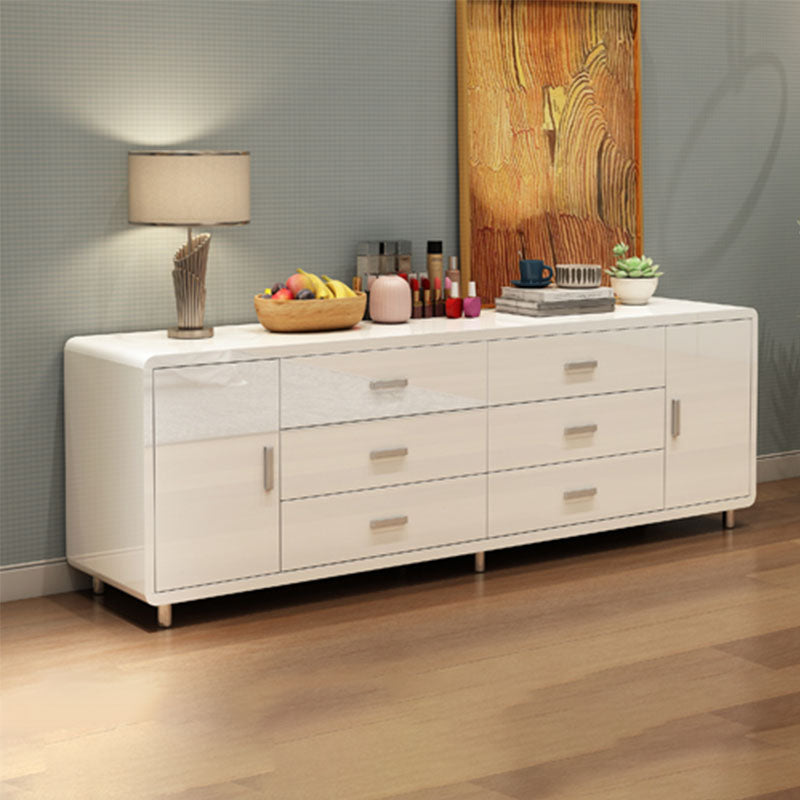 Bedroom Wooden Storage Chest Dresser Horizontal Storage Chest Dresser in White and Grey