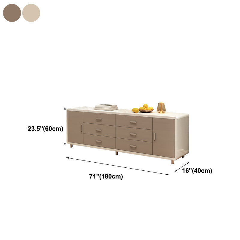 Bedroom Wooden Storage Chest Dresser Horizontal Storage Chest Dresser in White and Grey