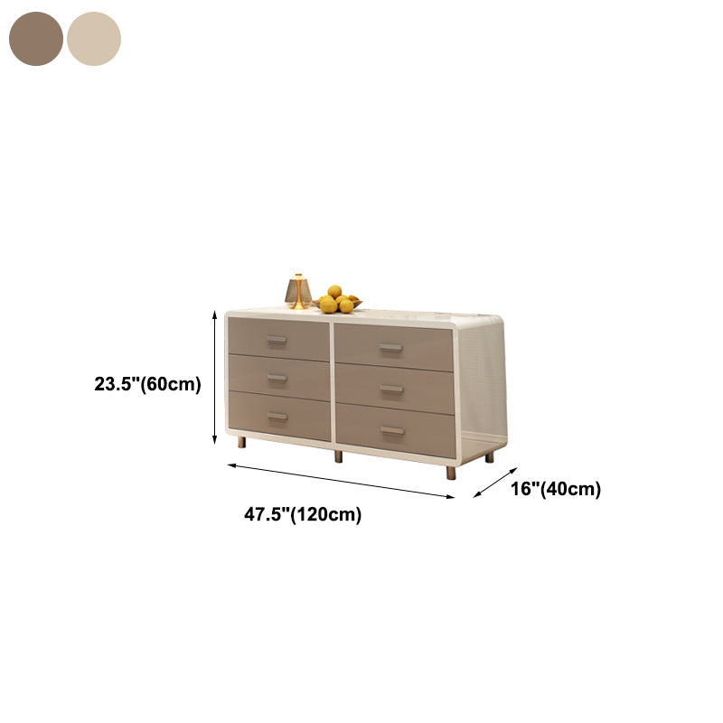 Bedroom Wooden Storage Chest Dresser Horizontal Storage Chest Dresser in White and Grey
