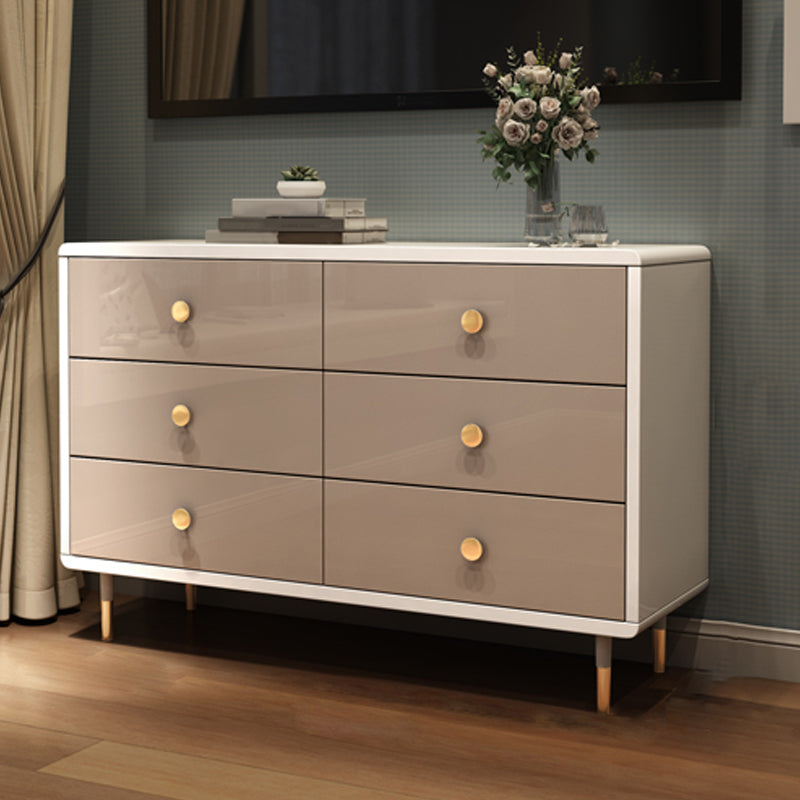 Bedroom Wooden Double Dresser White and Grey Storage Chest Dresser with Drawers