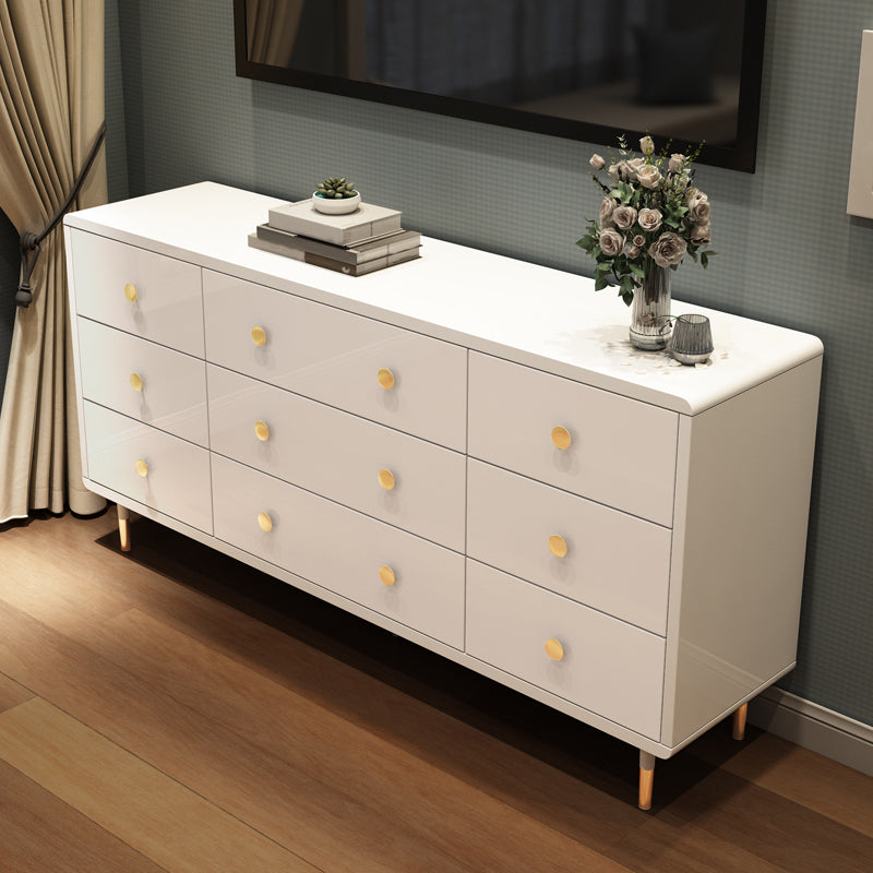 Bedroom Wooden Double Dresser White and Grey Storage Chest Dresser with Drawers