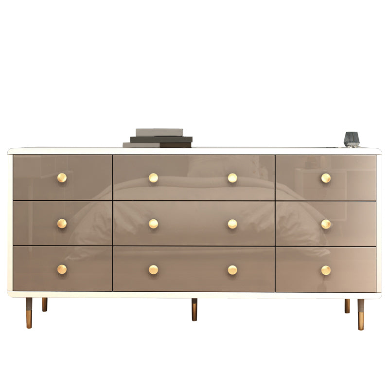 Bedroom Wooden Double Dresser White and Grey Storage Chest Dresser with Drawers