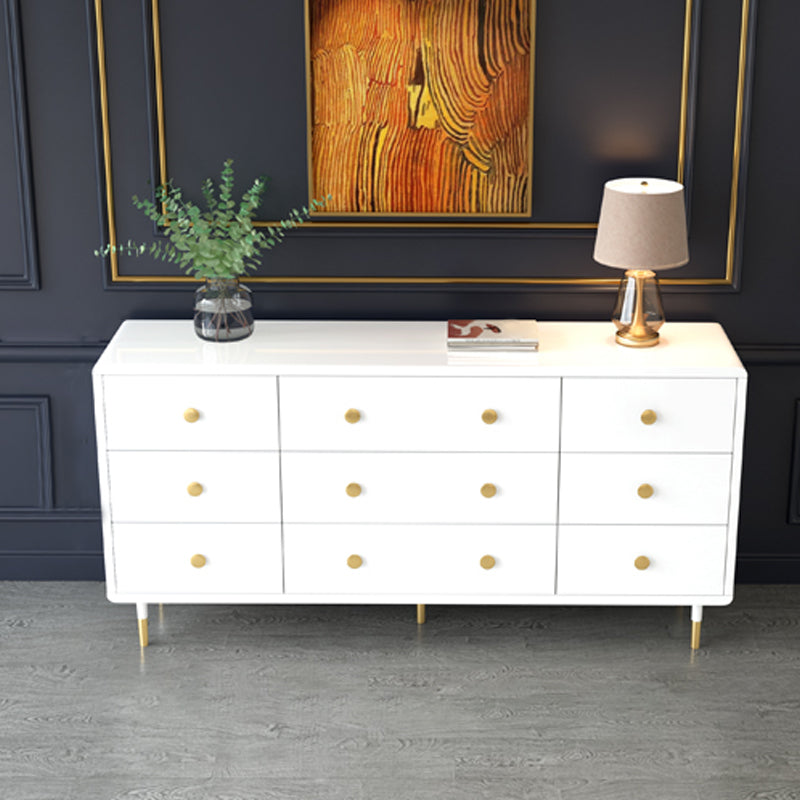 Bedroom Wooden Double Dresser White and Grey Storage Chest Dresser with Drawers