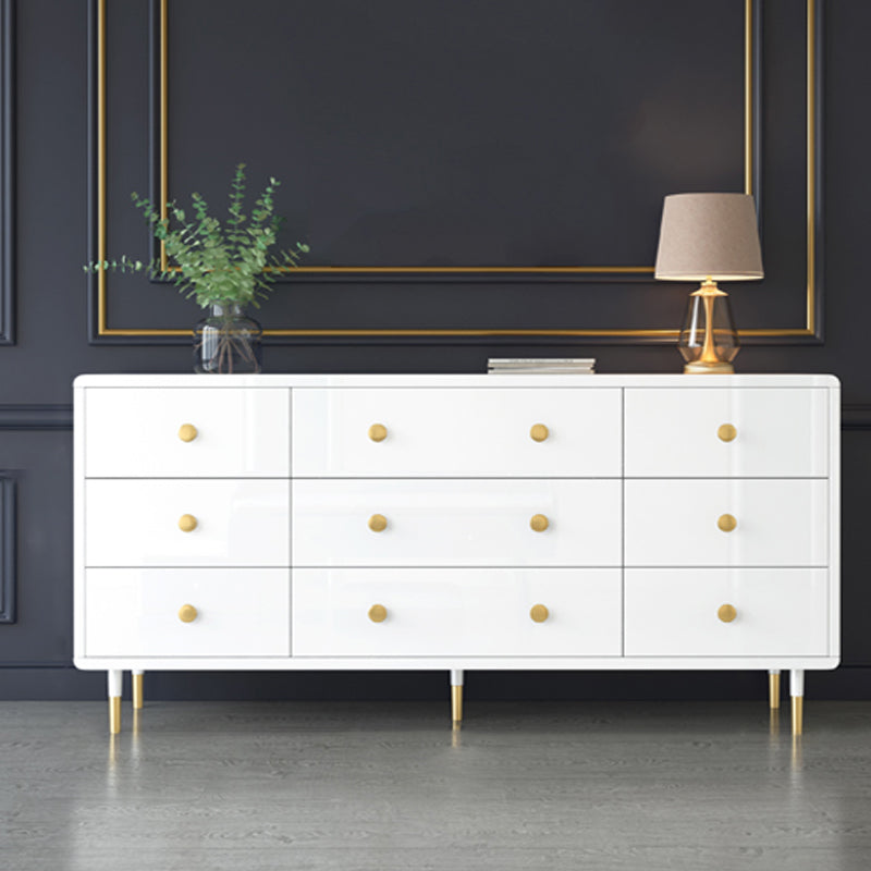 Bedroom Wooden Double Dresser White and Grey Storage Chest Dresser with Drawers