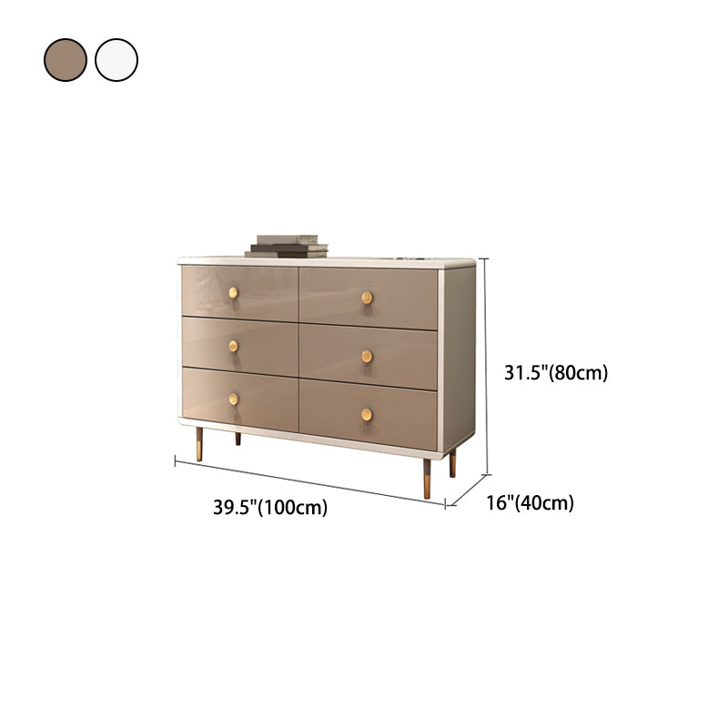 Bedroom Wooden Double Dresser White and Grey Storage Chest Dresser with Drawers